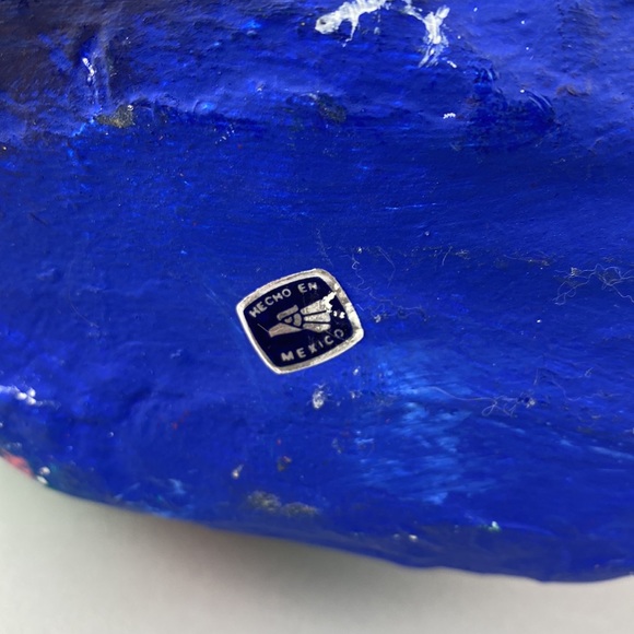 Folk Art Mexico Handmade Painted Paper Mache Skull - Picture 5 of 6